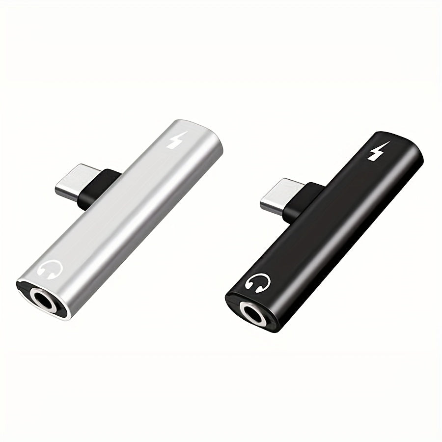 Compact 2-in-1 USB-C to 3.5mm Audio Adapter & Charging Extension – Flat Design, Digital USB Charging Compatible for iPhone 15/16 Pro, Xiaomi 13/14, Huawei My Store