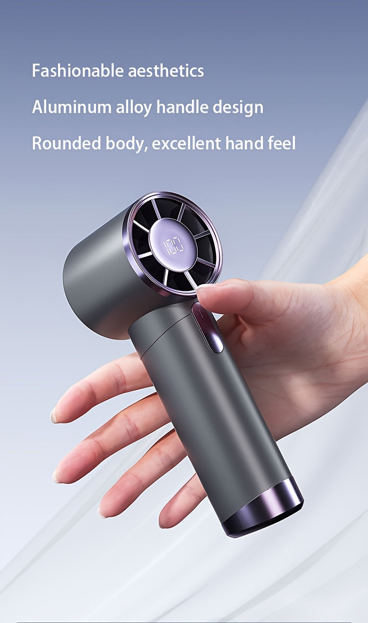 Portable Handheld Fan with 100-Speed Turbo, 3000mAh Rechargeable Battery, LCD Display, 9000 RPM High Wind Power, Silent Operation – Perfect for Travel, Camping, & Outdoor Activities | Ideal Gift for Women & Men My Store