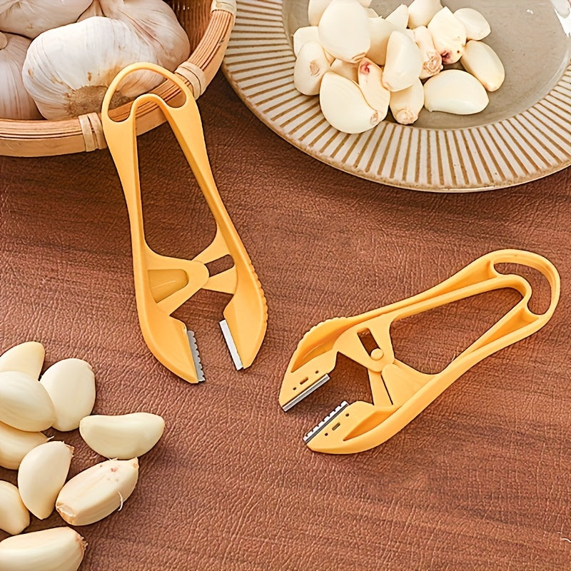 1pc Stainless Steel Garlic Peeler & Cutter – Manual Kitchen Tool for Easy Garlic Prep