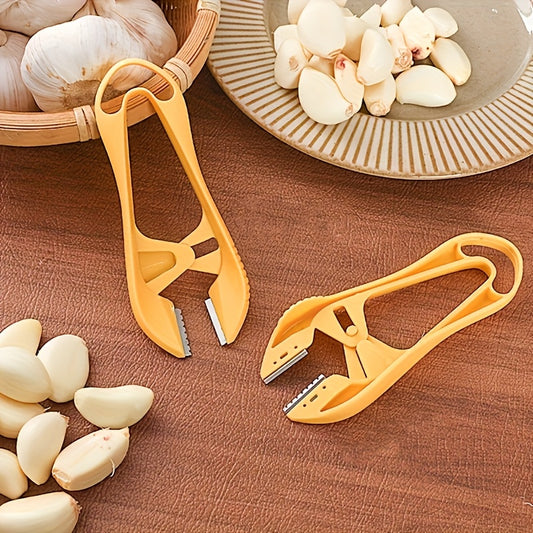 1pc Stainless Steel Garlic Peeler & Cutter – Manual Kitchen Tool for Easy Garlic Prep