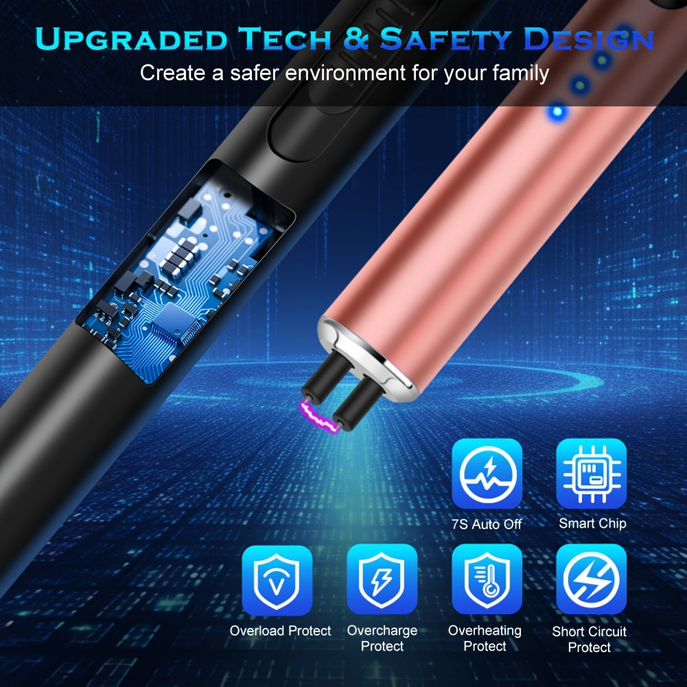 2 Pack Rechargeable Electric Lighter – Windproof, Flameless, and Eco-Friendly Candle Lighter for Home, Camping, and Outdoor Use My Store