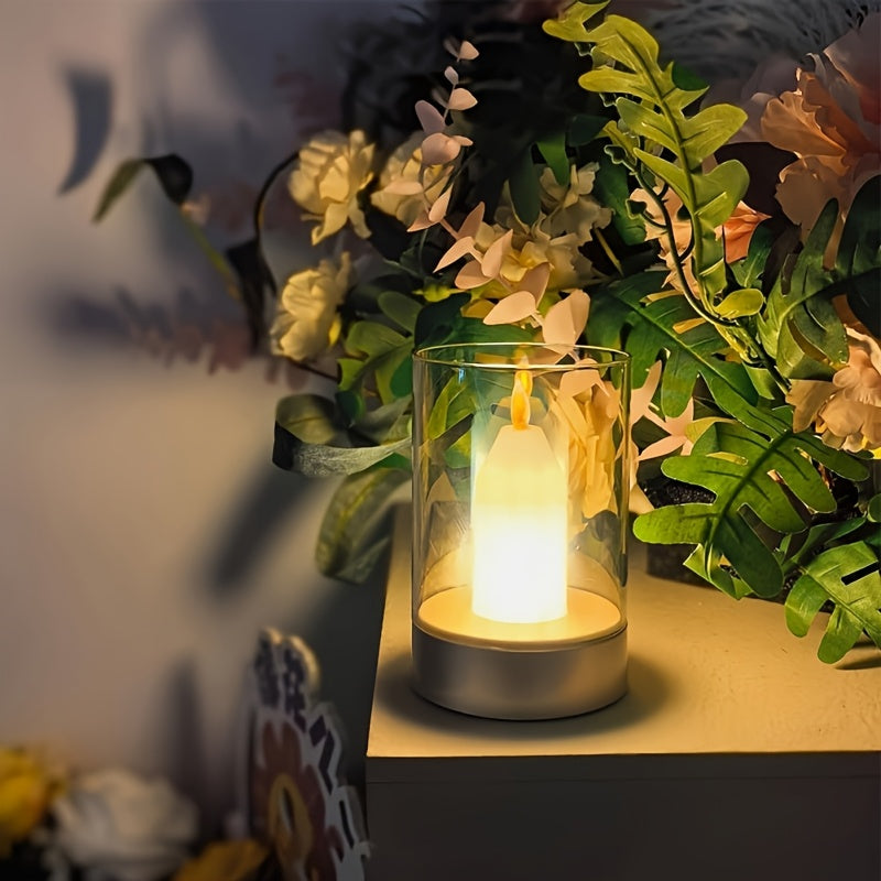 Rechargeable Night Light with Touch Control, Adjustable Brightness, USB Powered, Metal Shade - Includes Power Cord, Night Light Rechargeable, Portable, Candle Lamp Simulation