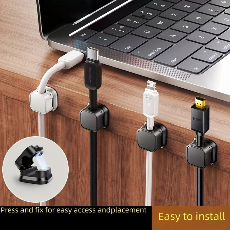 6-Piece Cable Clip Organizer Set – Strong Adhesive, No Drilling, Durable PVC for Home & Office Cord Management – Perfect for Electronics Organization My Store