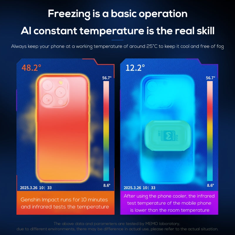 2025 MEMO CX12 Mobile Phone External Cooler – Split Type, Fast Cooling with Digital Display, Magnetic Detachable Design, USB Rechargeable Phone Cooling Device
