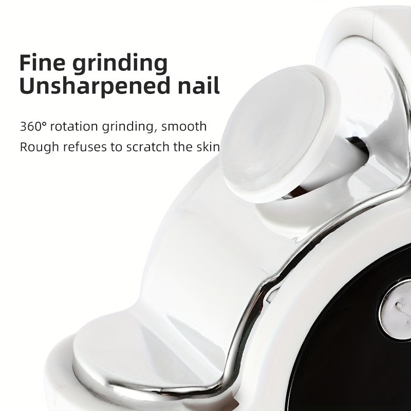2-in-1 Electric Nail Clipper & Polisher with LED Light - USB Rechargeable 400mAh, Painless & Odorless Manicure Tool for Home or Salon, Ideal Gift for Her