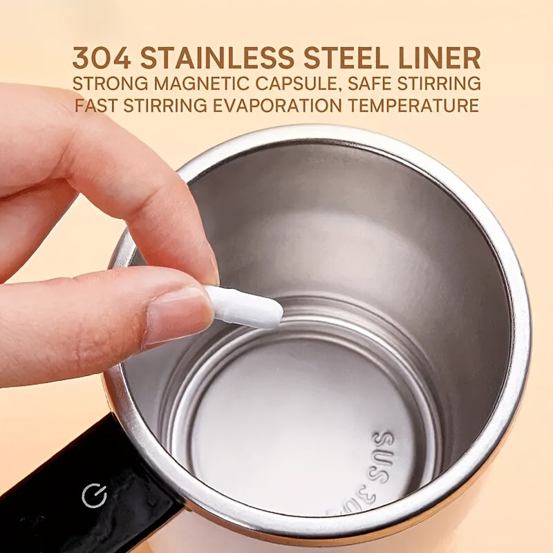 Self-Stirring Coffee Mug with Temperature Display – Automatic Travel Cup for Coffee, Chocolate, Milk, Mocha & Protein Powder