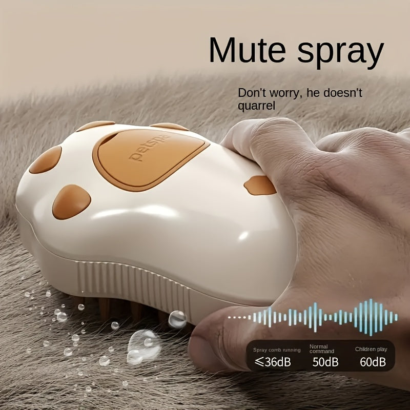 3-in-1 Pet Brush: Electric Steam, Comb & Massage Tool for Cats and Dogs – USB Rechargeable, 36V or Lower Voltage, Silicone Brush Head