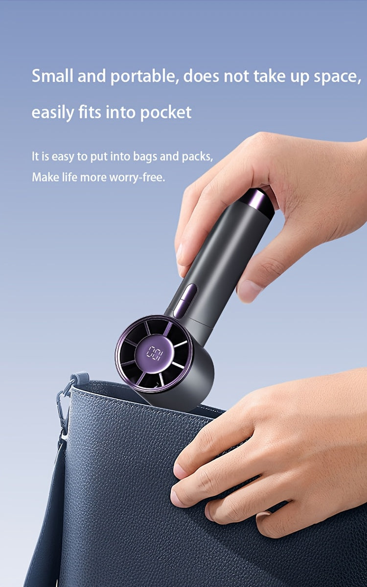 Portable Handheld Fan with 100-Speed Turbo, 3000mAh Rechargeable Battery, LCD Display, 9000 RPM High Wind Power, Silent Operation – Perfect for Travel, Camping, & Outdoor Activities | Ideal Gift for Women & Men My Store