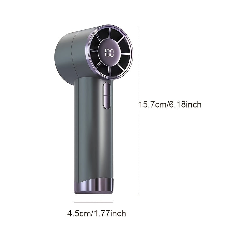 Portable Handheld Fan with 100-Speed Turbo, 3000mAh Rechargeable Battery, LCD Display, 9000 RPM High Wind Power, Silent Operation – Perfect for Travel, Camping, & Outdoor Activities | Ideal Gift for Women & Men My Store