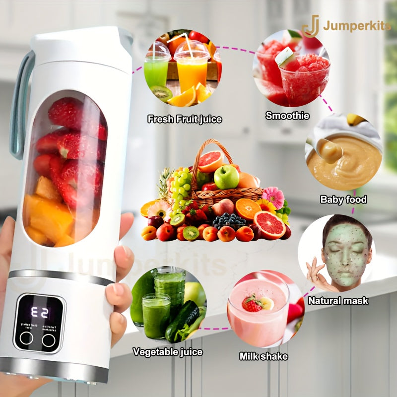 Portable High-Speed Ice Blender & Juicer – 50W USB Rechargeable, 3 Modes (Smoothie, Soup, Freeze), Auto Clean, 1500mAh Battery – Compact & Durable for Travel & Kitchen Use