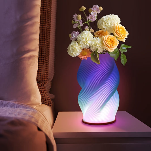 Unique RGB Vase Lamp – 16-Color Remote-Control Desk Lamp, Multicolour LED Light for Living Room & Dining Room, Perfect Birthday Gift & Flower Arrangement Decor