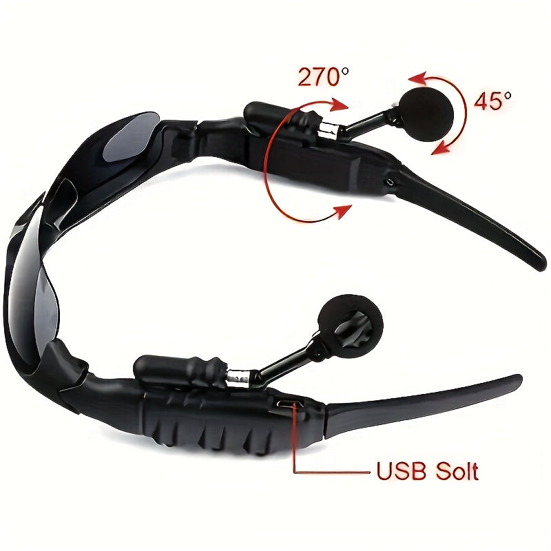 Multi-Functional Wireless Glasses – 2-in-1 Bluetooth Headset with Mic, Rechargeable Driving Eyewear with Type-C Charging