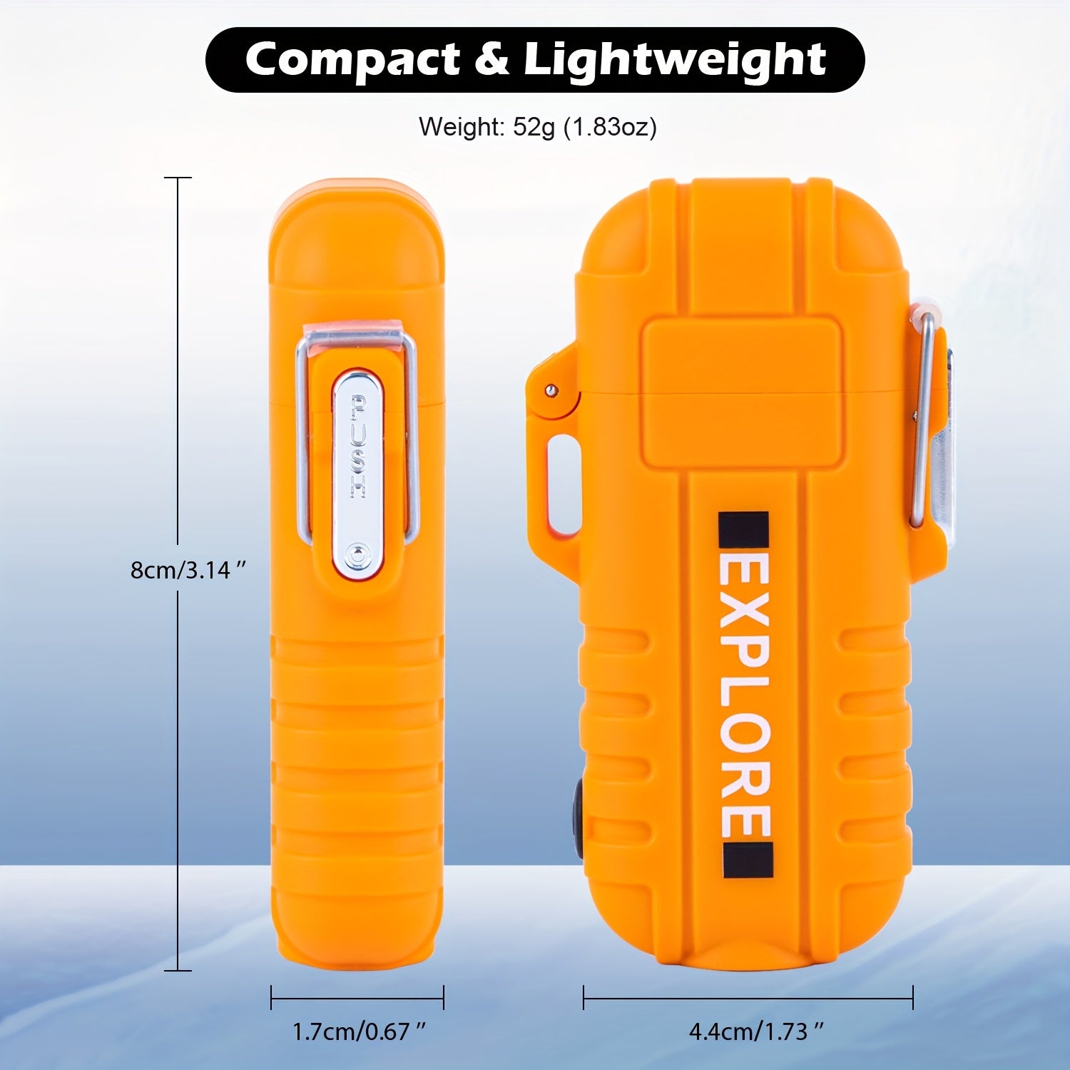 USB C Rechargeable Lighter with Flashlight Dual Arc Plasma Lighter Electronic Windproof Lighter Camping Survival Lighter (Orange) My Store