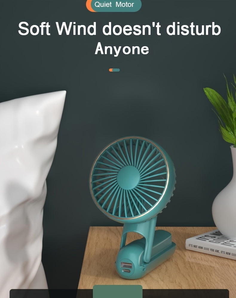 Portable Handheld Fan – Foldable, Ultra-Quiet & Rechargeable with 2000mAh Power Bank My Store