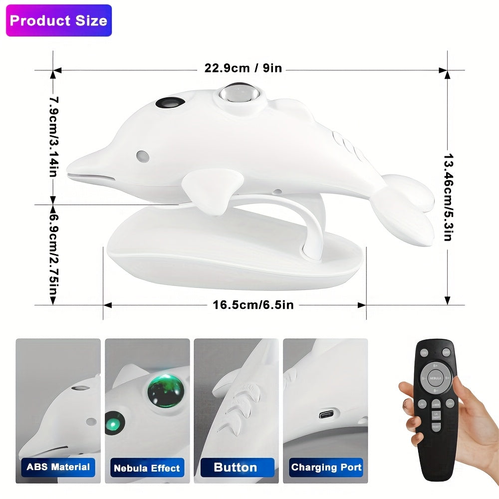 1pc Dolphin Galaxy Projection Lamp – USB Powered Starry Sky Light with Remote Control, 7 Adjustable Nebula Modes for Room Decoration My Store