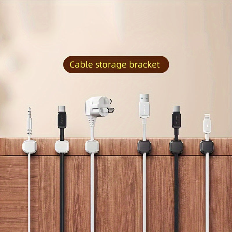 6-Piece Cable Clip Organizer Set – Strong Adhesive, No Drilling, Durable PVC for Home & Office Cord Management – Perfect for Electronics Organization My Store