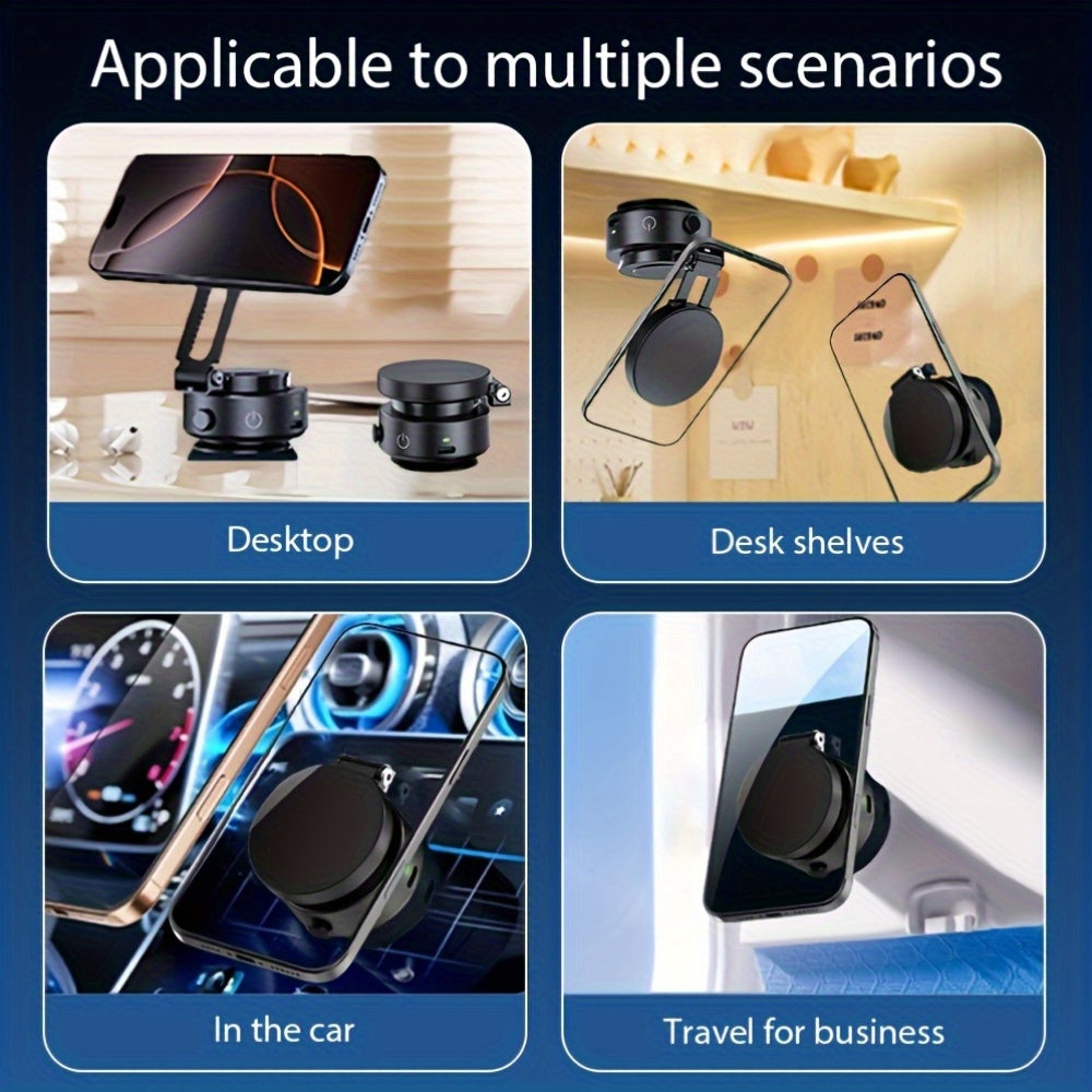 Upgraded Magnetic Car Phone Holder – 360° Adjustable, Strong Suction Cup, Retractable & Portable for Car & Gym