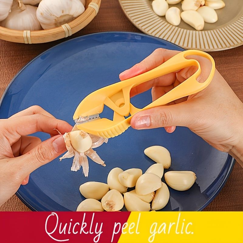 1pc Stainless Steel Garlic Peeler & Cutter – Manual Kitchen Tool for Easy Garlic Prep