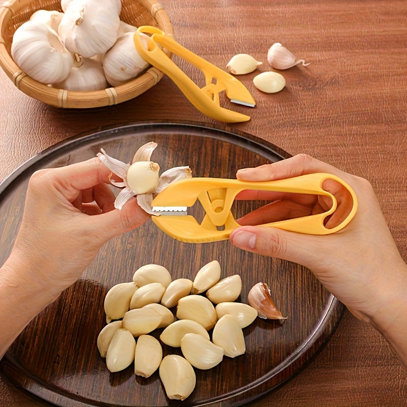 1pc Stainless Steel Garlic Peeler & Cutter – Manual Kitchen Tool for Easy Garlic Prep