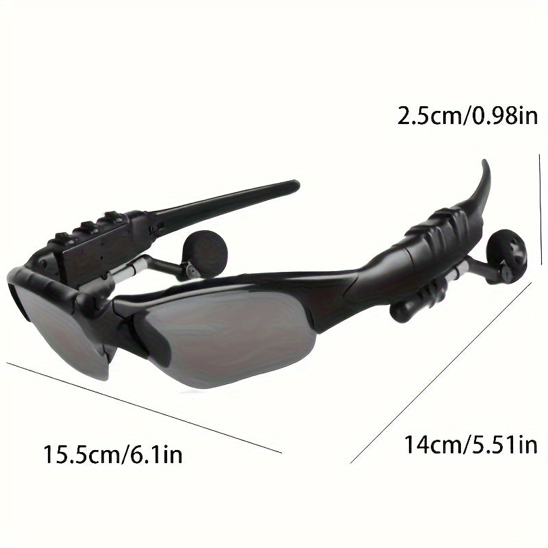 Multi-Functional Wireless Glasses – 2-in-1 Bluetooth Headset with Mic, Rechargeable Driving Eyewear with Type-C Charging