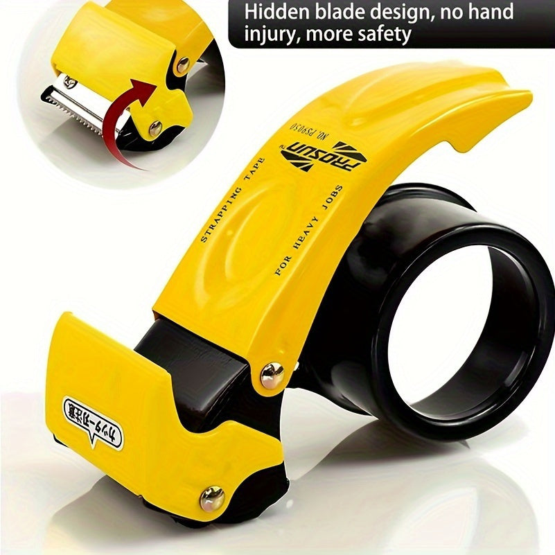 Industrial Metal Tape Sealer with Hidden Blade - 5cm Wide Automatic Packaging Tool | Safe Cutting & Sealing | Durable Iron Construction