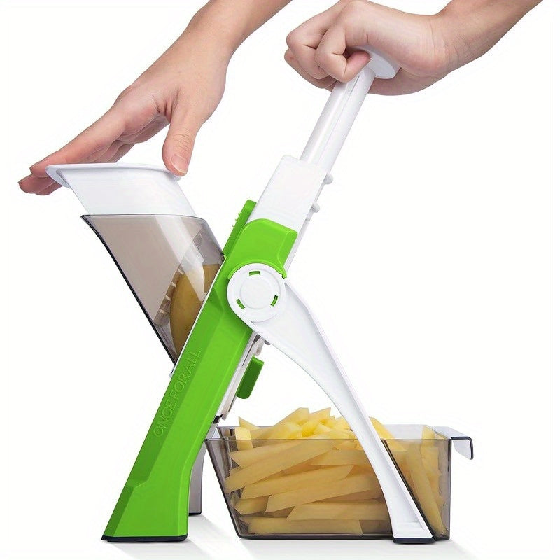 bedee 4-in-1 Manual Vegetable Slicer & Fruit Cutter – Stainless Steel Blades, No Electricity Needed